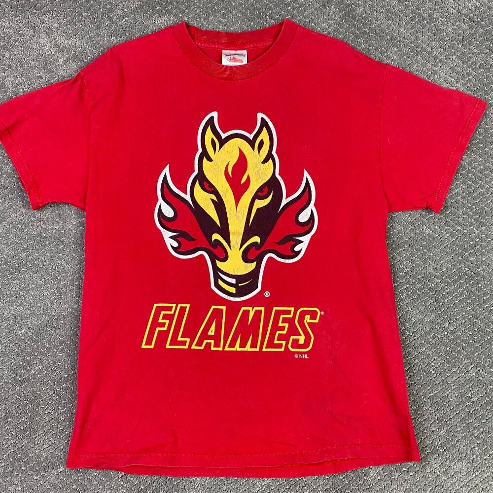 Vintage Calgary Flames T Shirt Men's Large Fits Like Medium Blasty Horse Head